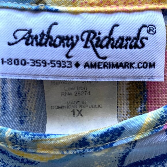 Plus Size House Dress Lounge Dress Casual Summer Midi Dress Abstract Colorful 1X - Picture 7 of 9